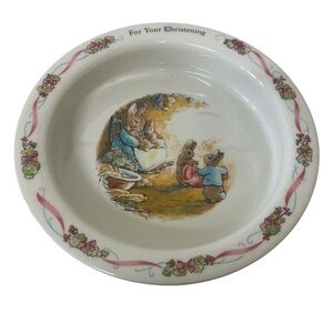 Vintage Peter Rabbit Bowl For Your Christening Fredrick Warne Wedgwood England